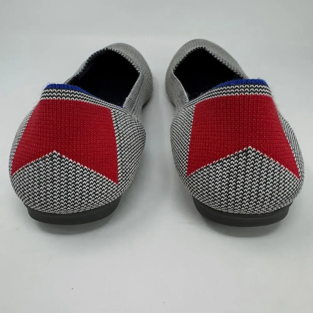 Rothy's Shale Cherry Ribbon Stripe Ballet Flats 10.5